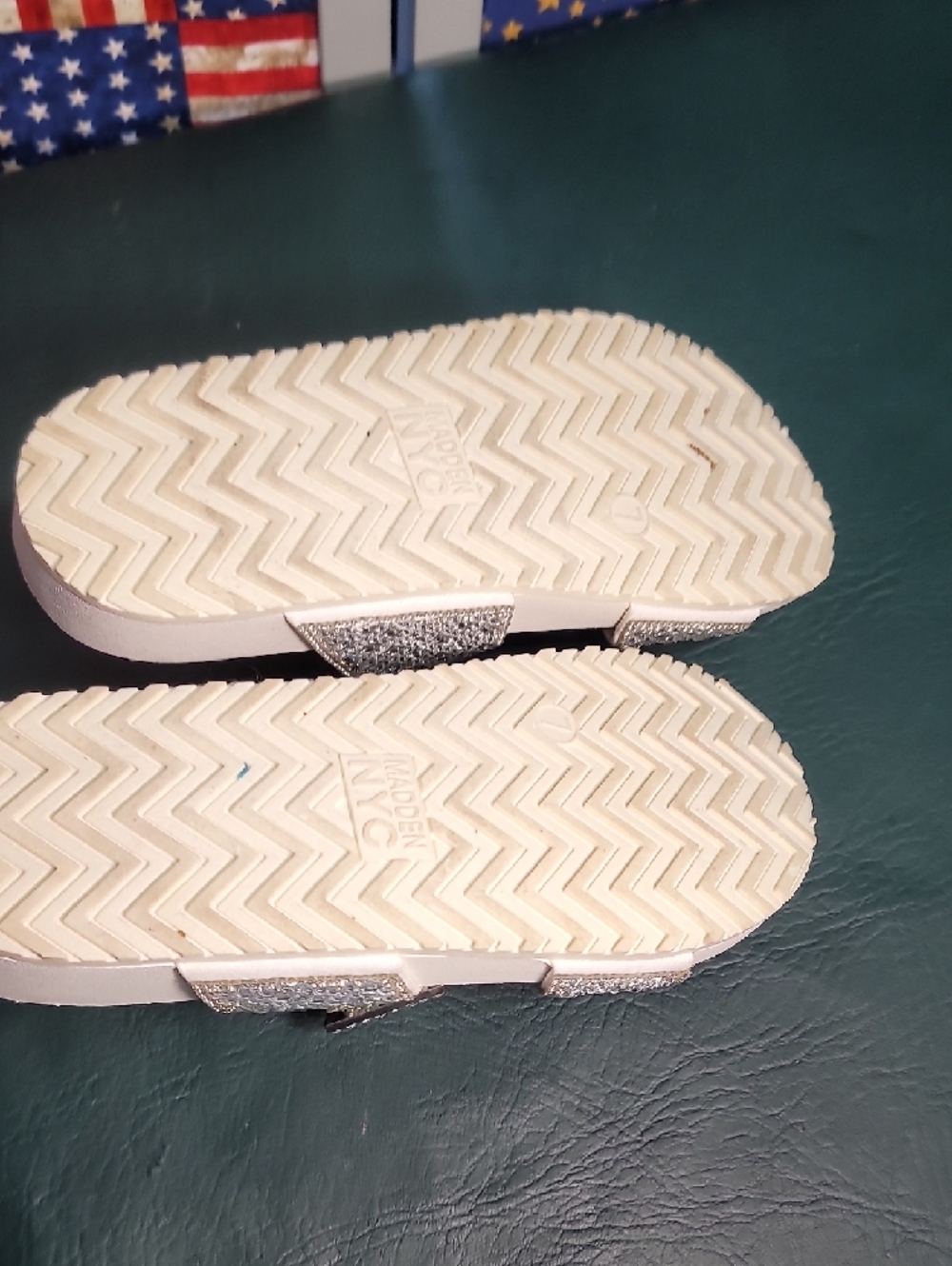 **Girls' Silver Sparkle Dual-Buckle Slide Sandals** - Picture 5 of 7